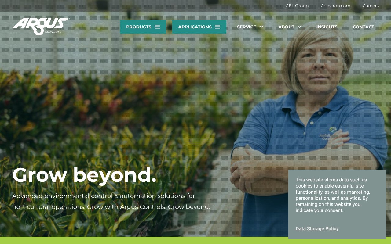 Screenshot of arguscontrols.com