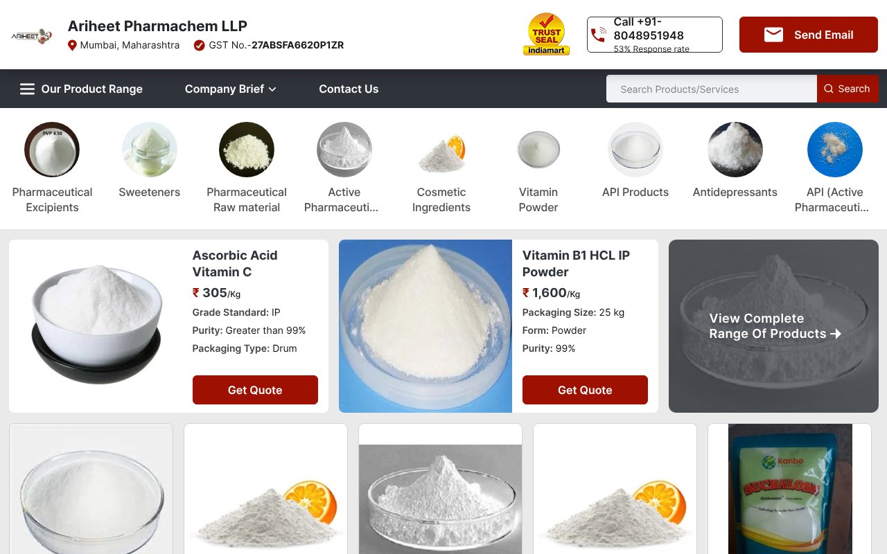 Screenshot of ariheetpharma.com