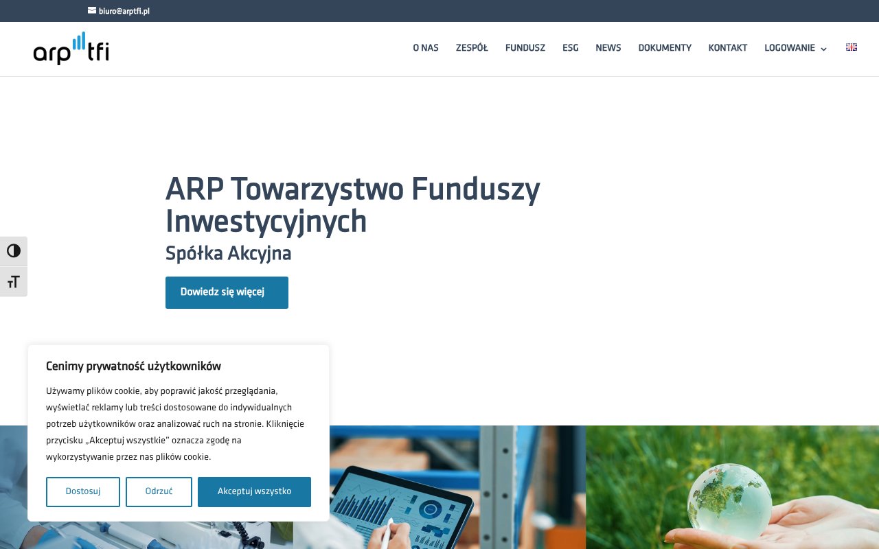 Screenshot of arptfi.pl