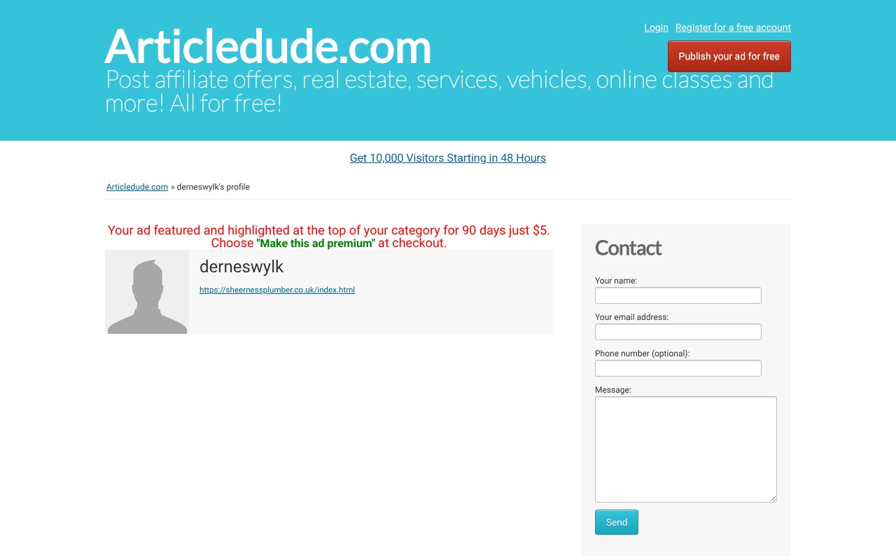 Screenshot of articledude.com