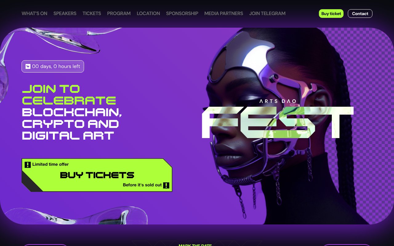 Screenshot of artsdaofest.com