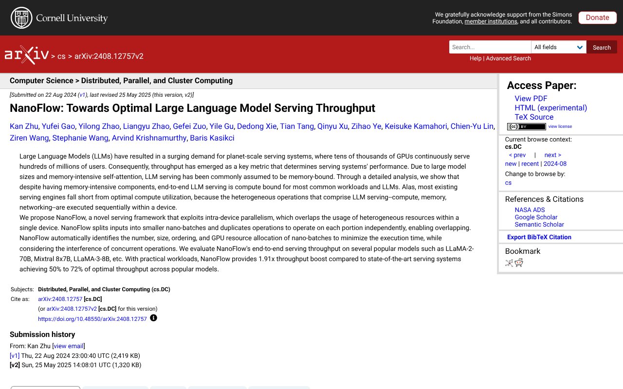 Screenshot of arxiv.org