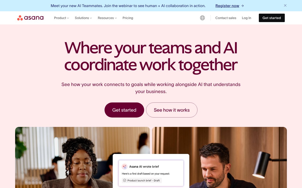 Screenshot of asana.com