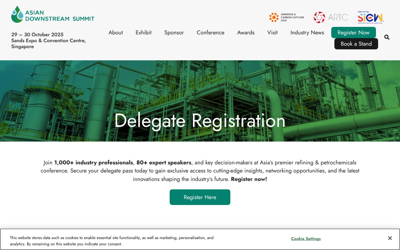 Screenshot of asiandownstreamsummit.com