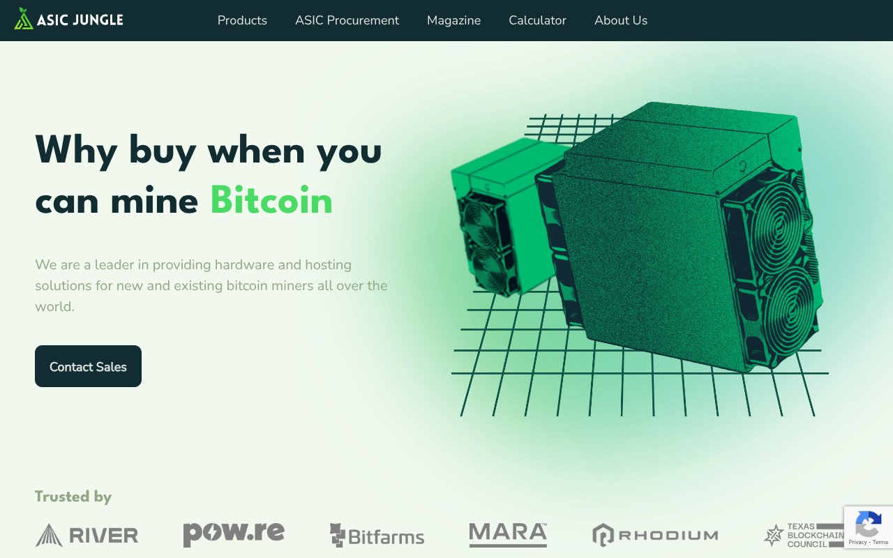 Screenshot of asicjungle.com