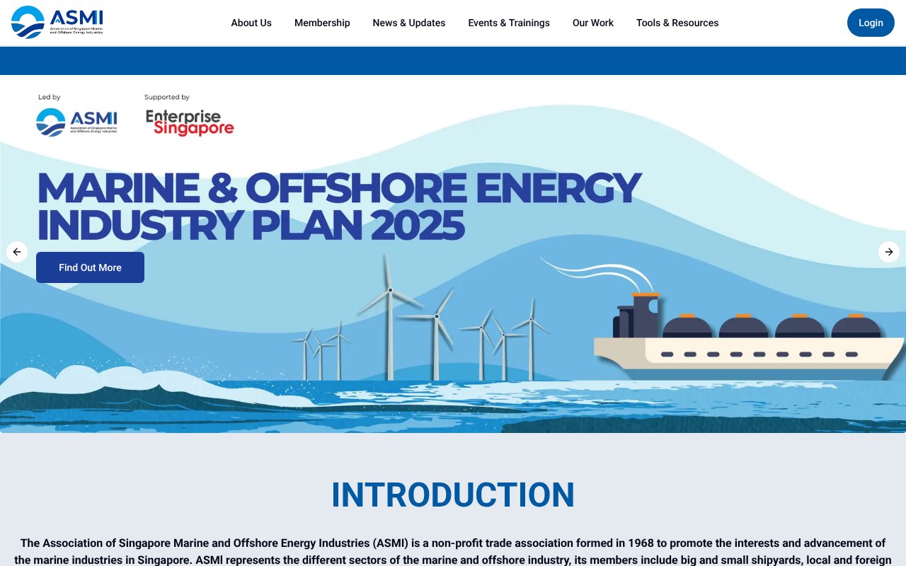 Screenshot of asmi.com
