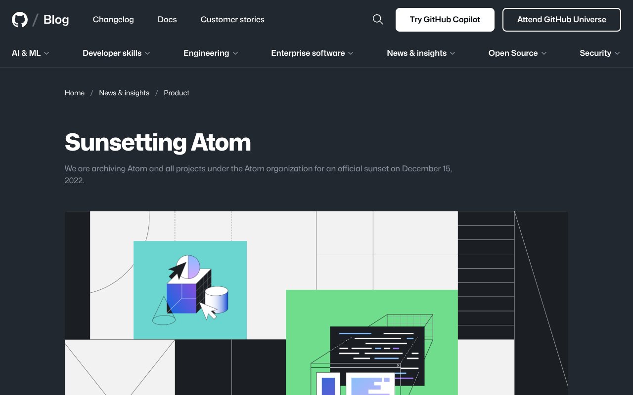 Screenshot of atom.io