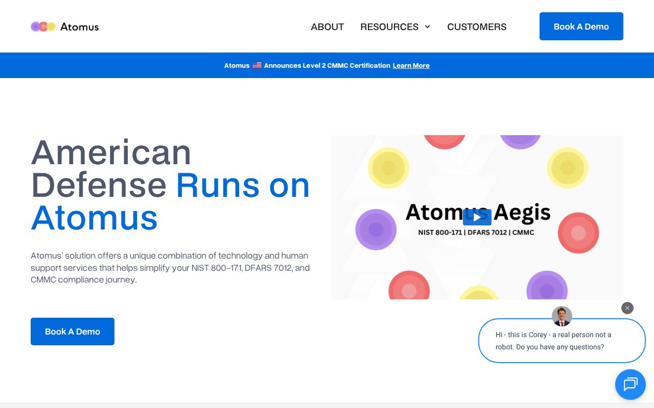 Screenshot of atomuscyber.com
