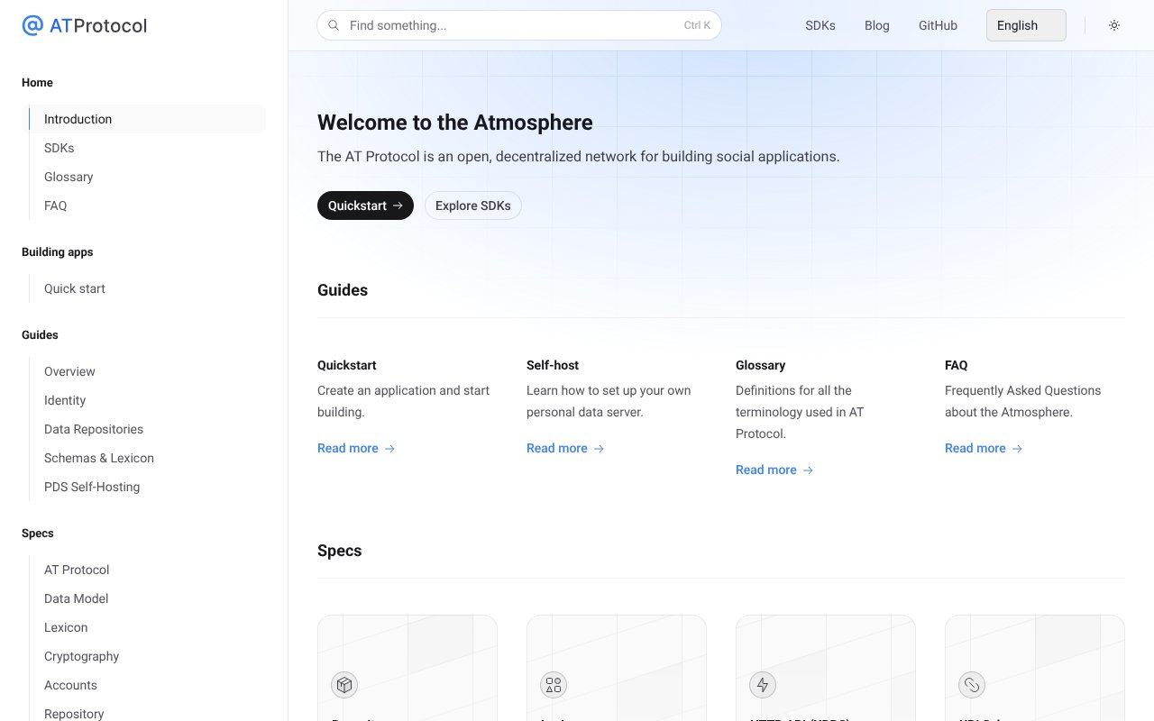 Screenshot of atproto.com
