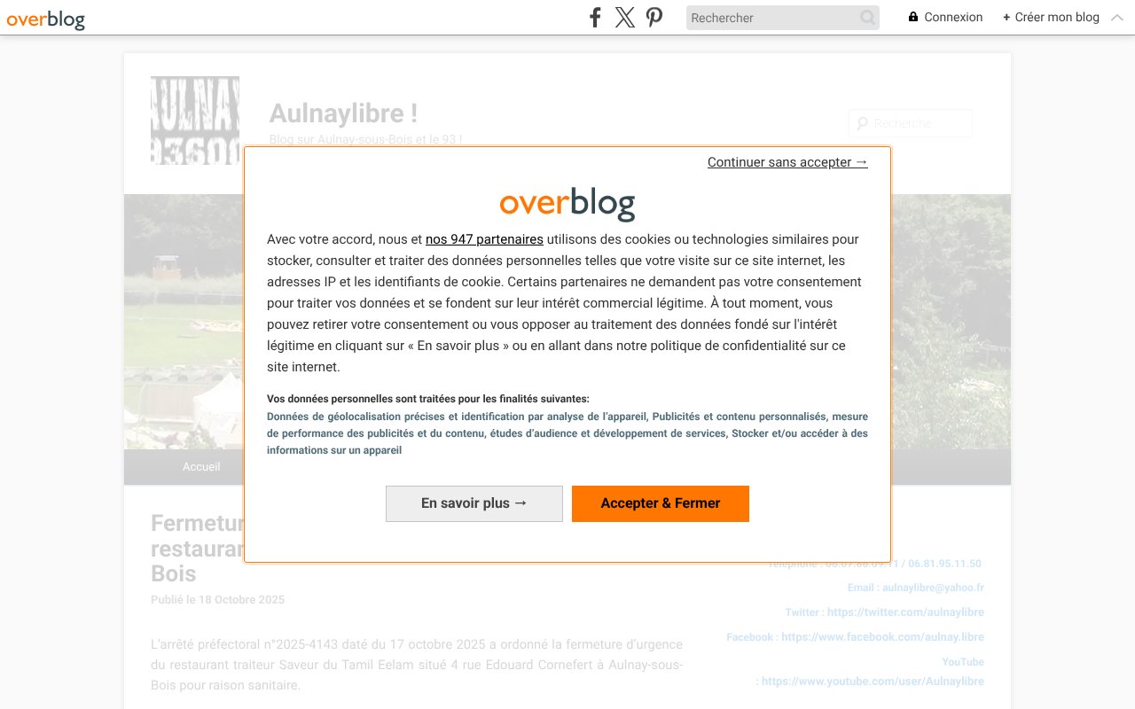 Screenshot of aulnaylibre.com