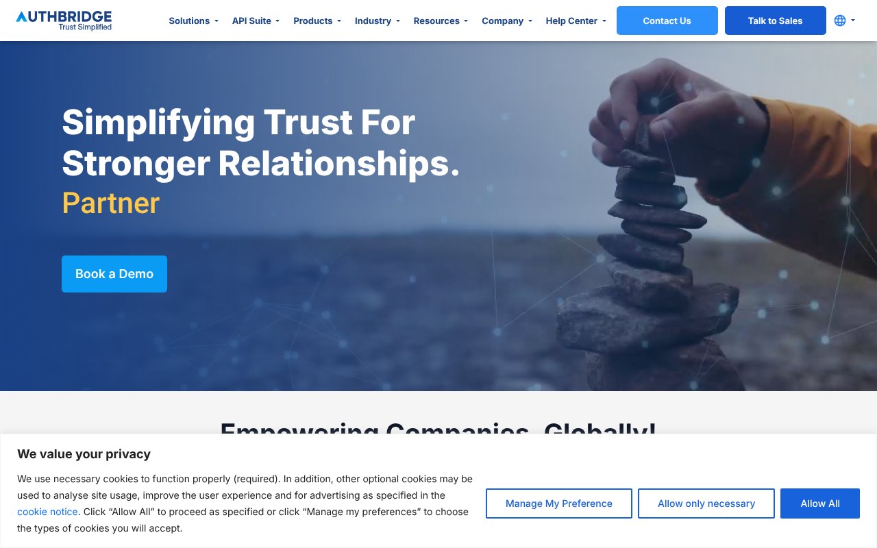 Screenshot of authbridge.com