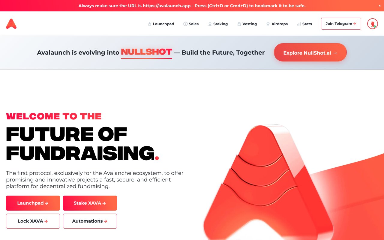 Screenshot of avalaunch.app