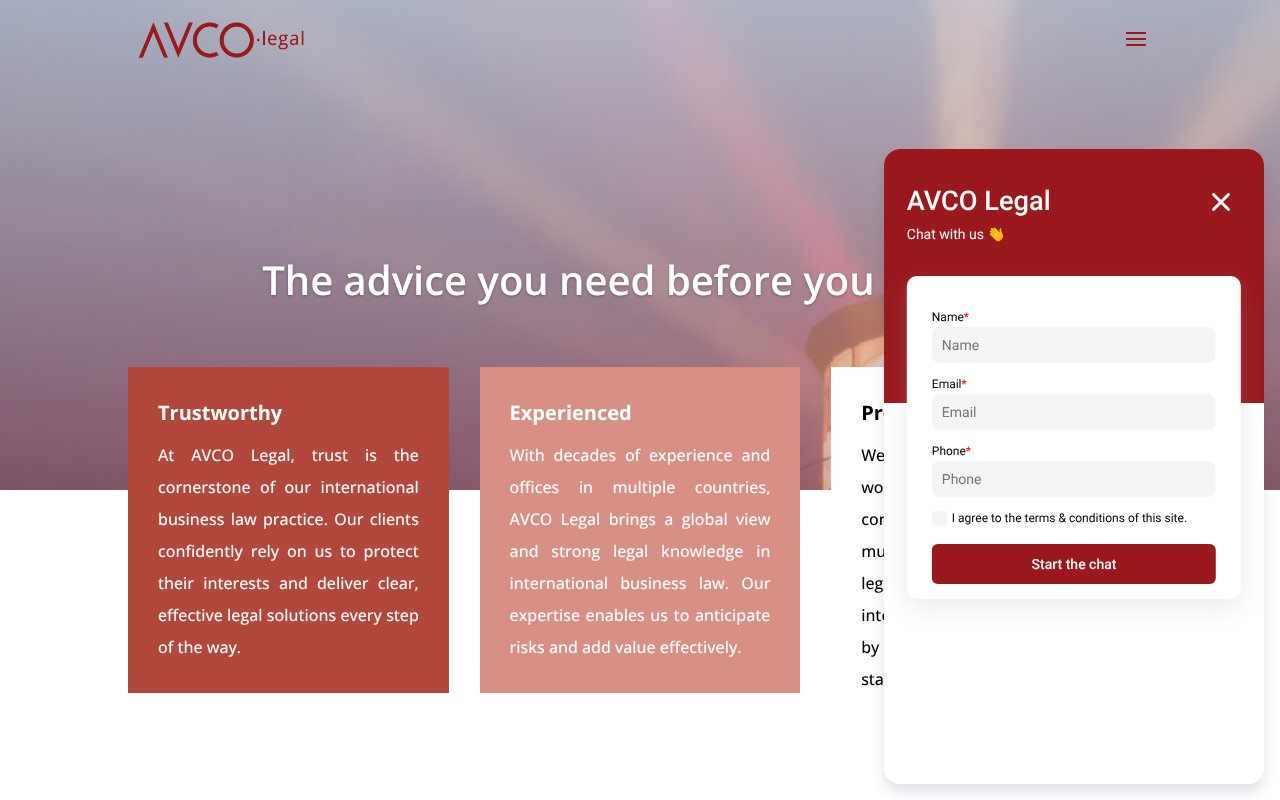 Screenshot of avco.legal