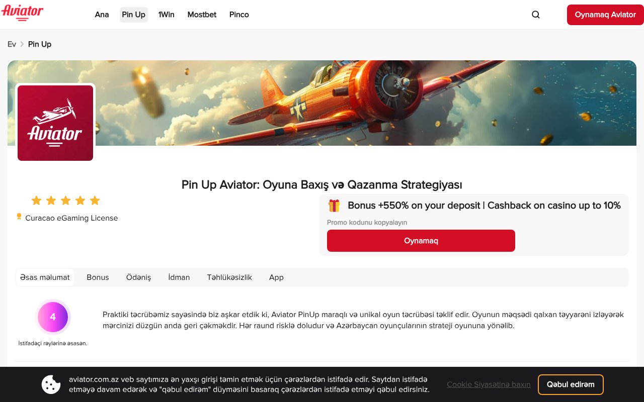 Screenshot of aviator.com.az