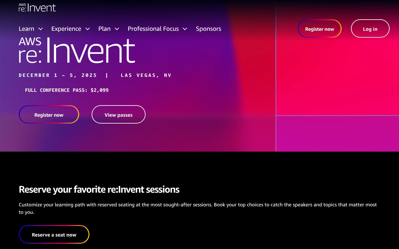 Screenshot of awsevents.com