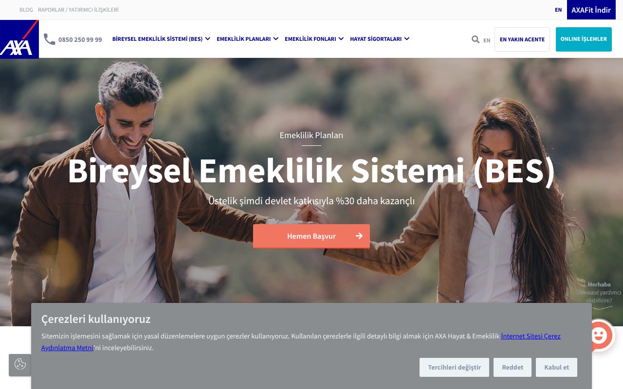 Screenshot of axahayatemeklilik.com.tr