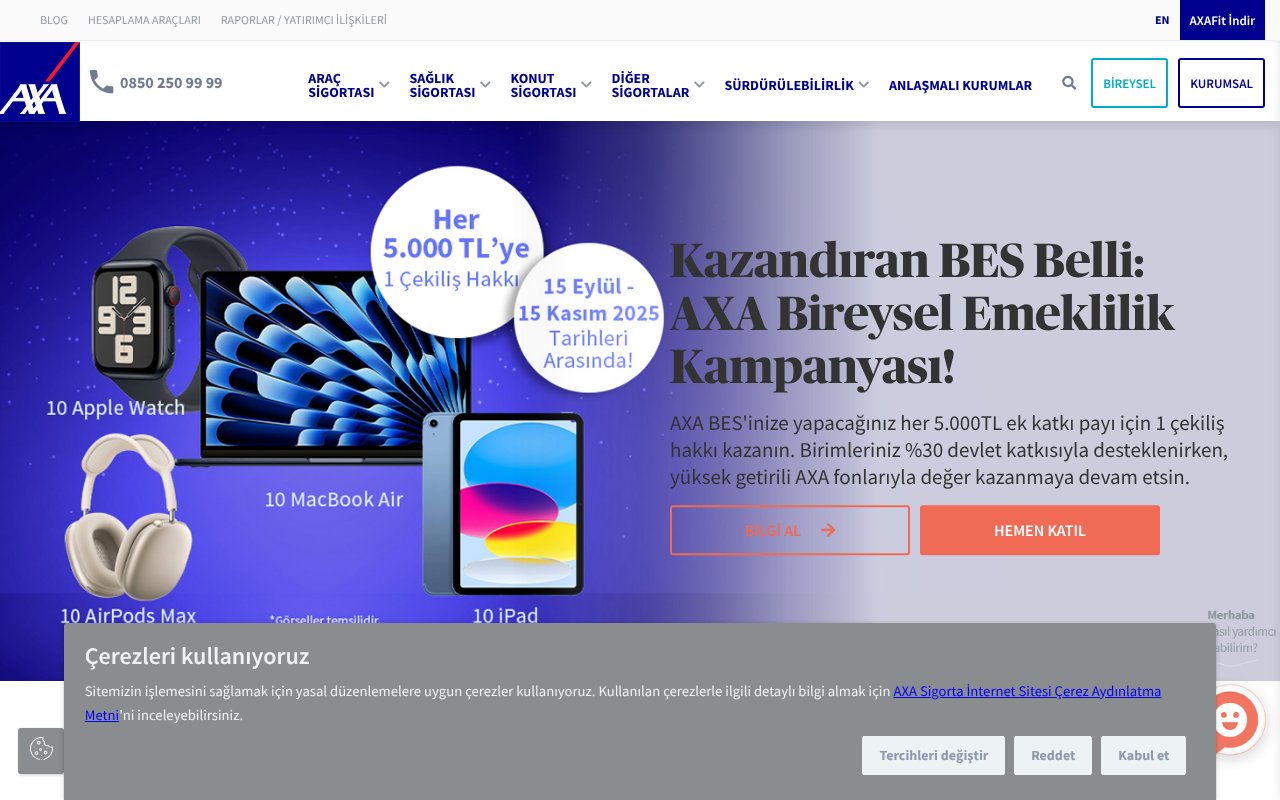 Screenshot of axasigorta.com.tr