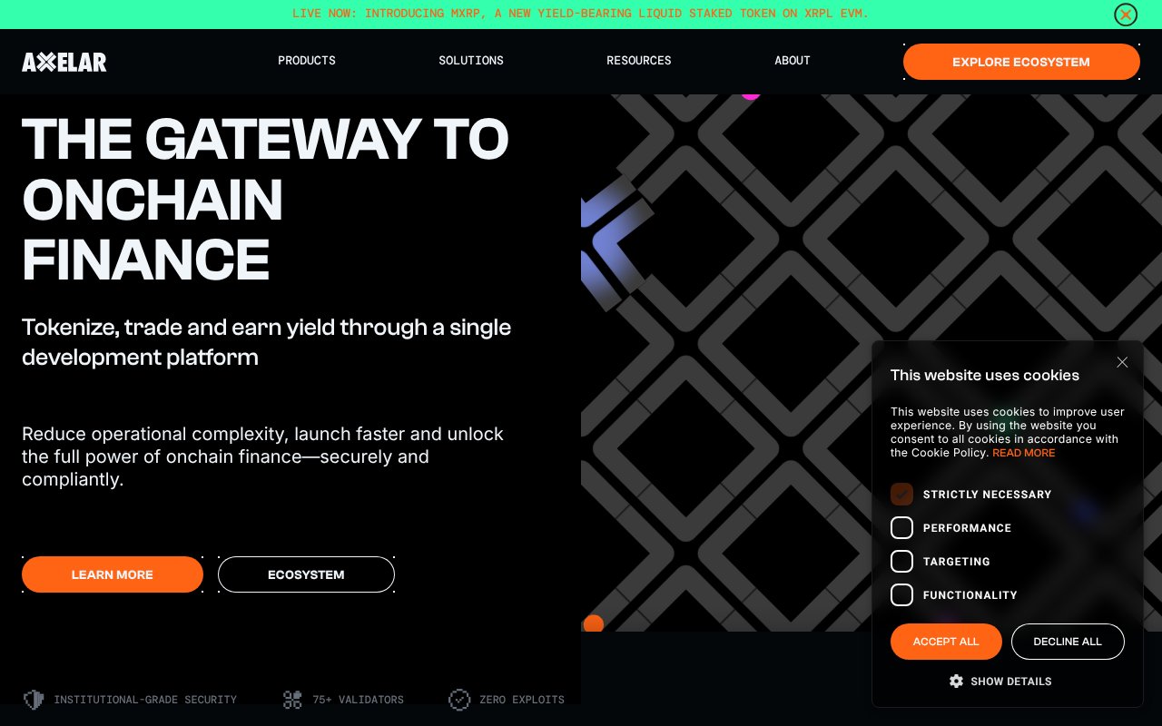 Screenshot of axelar.network