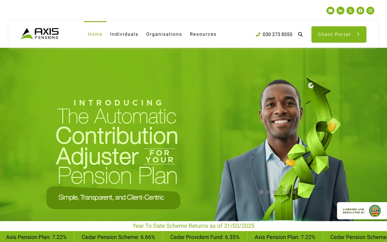 Screenshot of axispension.com