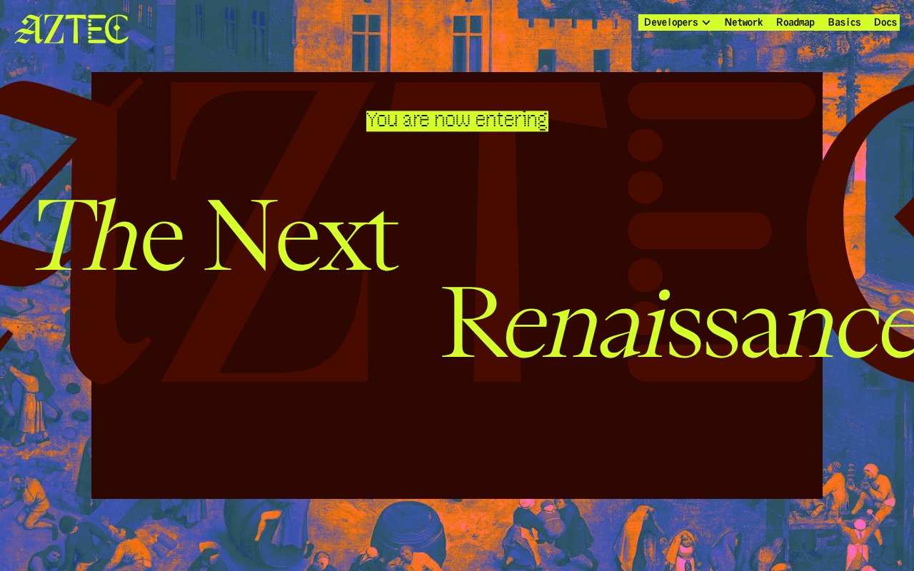 Screenshot of aztec.network