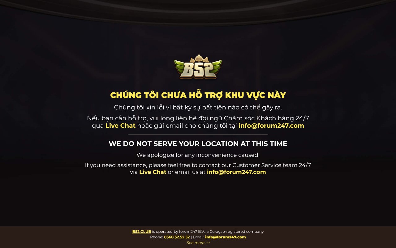 Screenshot of b52.cc