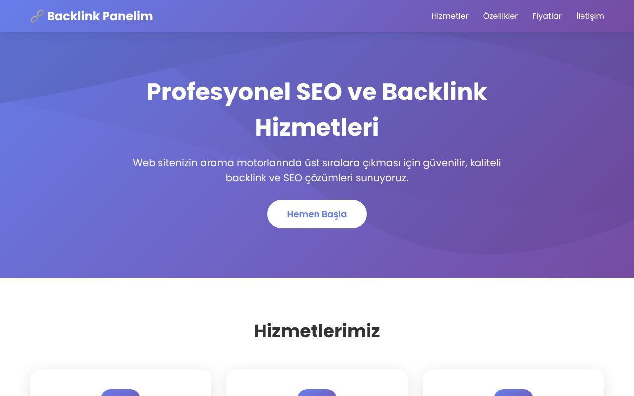 Screenshot of backlinkpanelim.fun