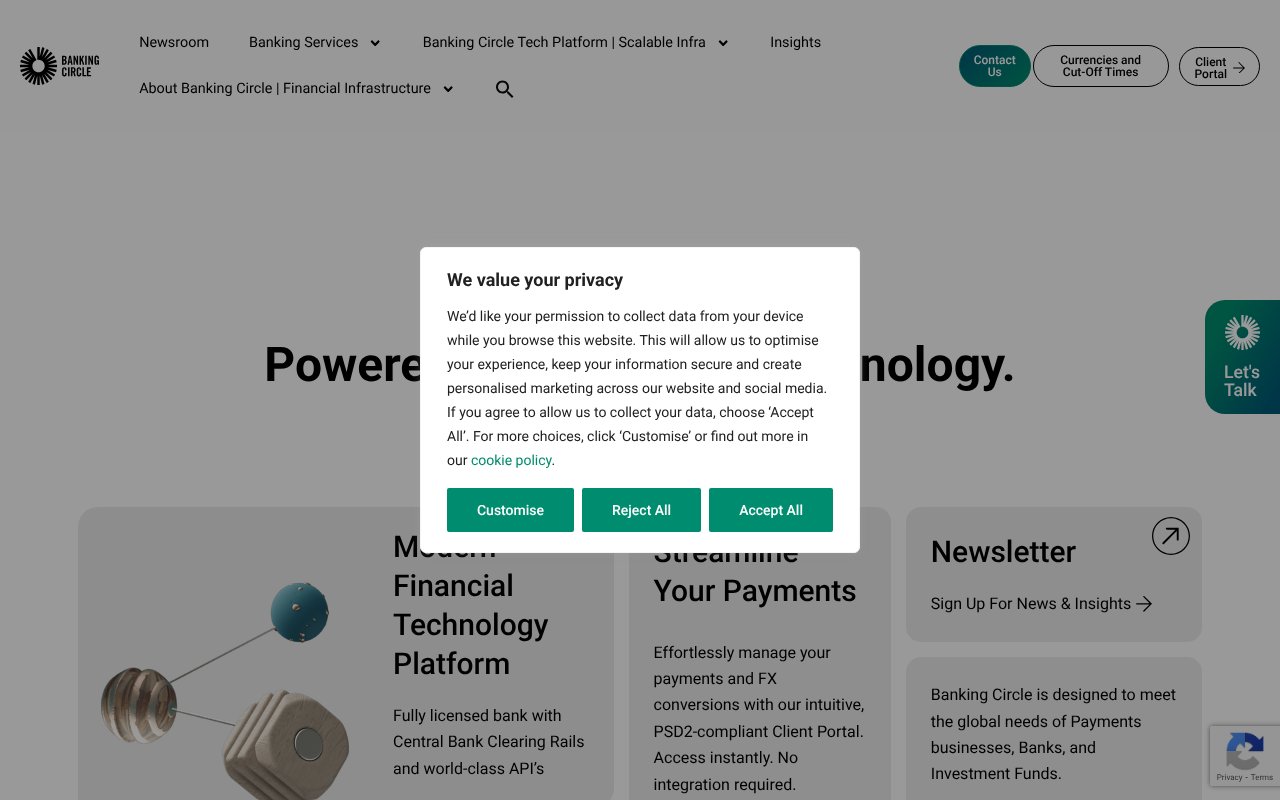 Screenshot of bankingcircle.com