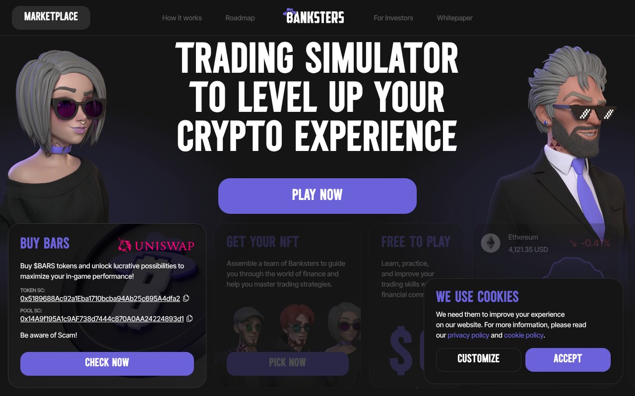 Screenshot of banksters.com