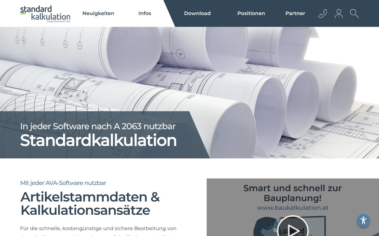 Screenshot of baukalkulation.at