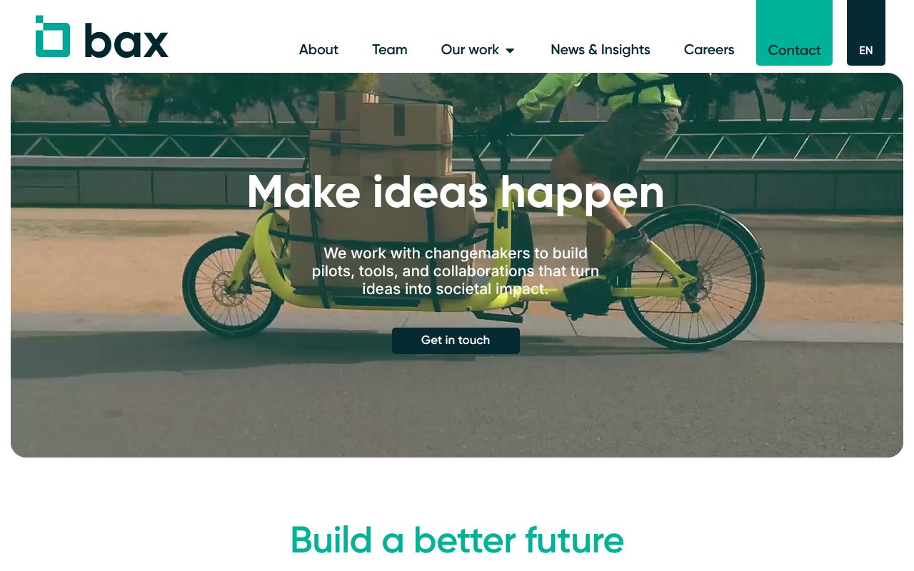 Screenshot of baxcompany.com