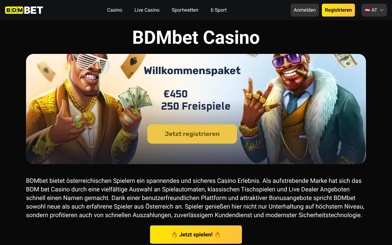 Screenshot of bdmbetcasino.at