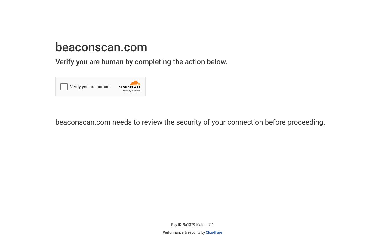Screenshot of beaconscan.com