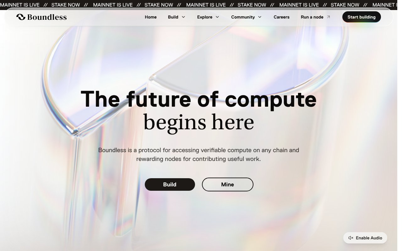 Screenshot of beboundless.xyz