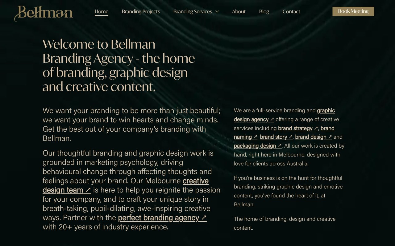 Screenshot of bellmanagency.com.au
