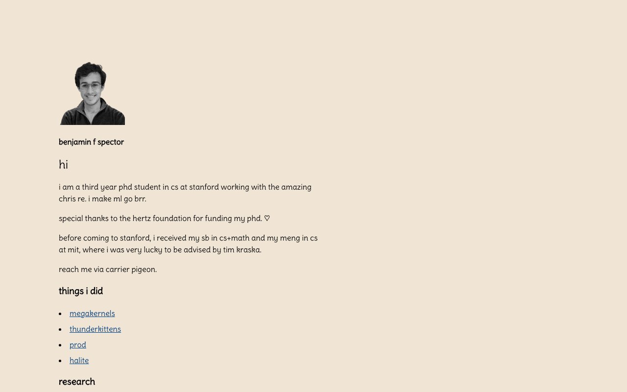Screenshot of benjaminfspector.com