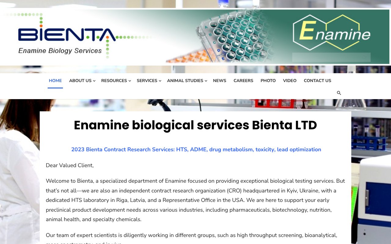 Screenshot of bienta.net