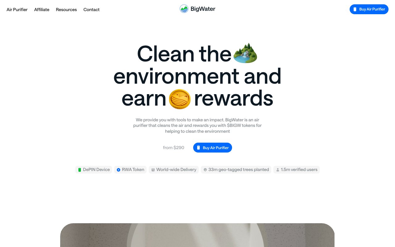 Screenshot of bigwater.io
