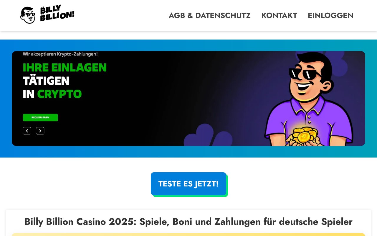 Screenshot of billybillioncasino.de