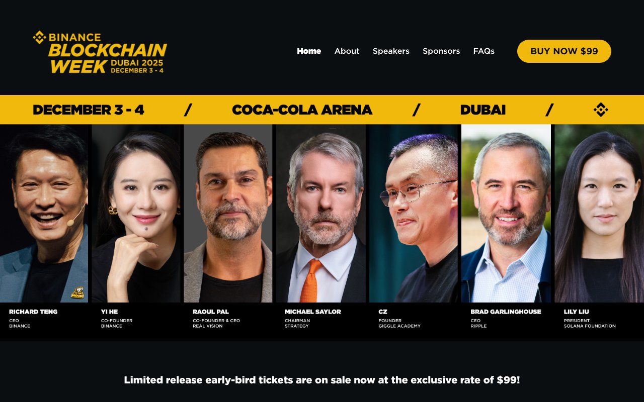 Screenshot of binanceblockchainweek.com