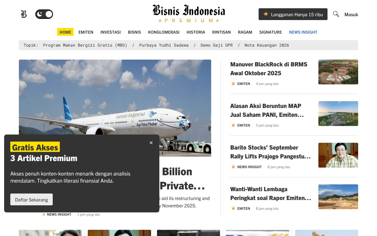 Screenshot of bisnisindonesia.id