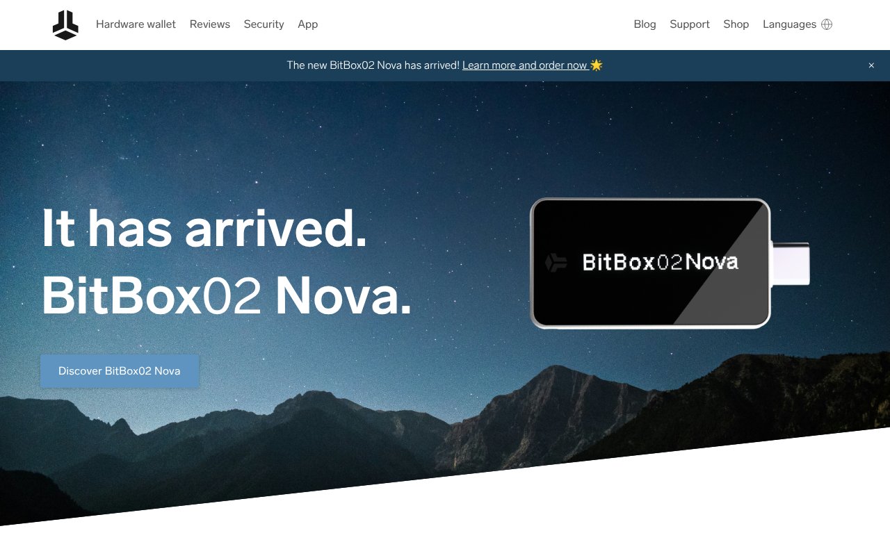 Screenshot of bitbox.swiss