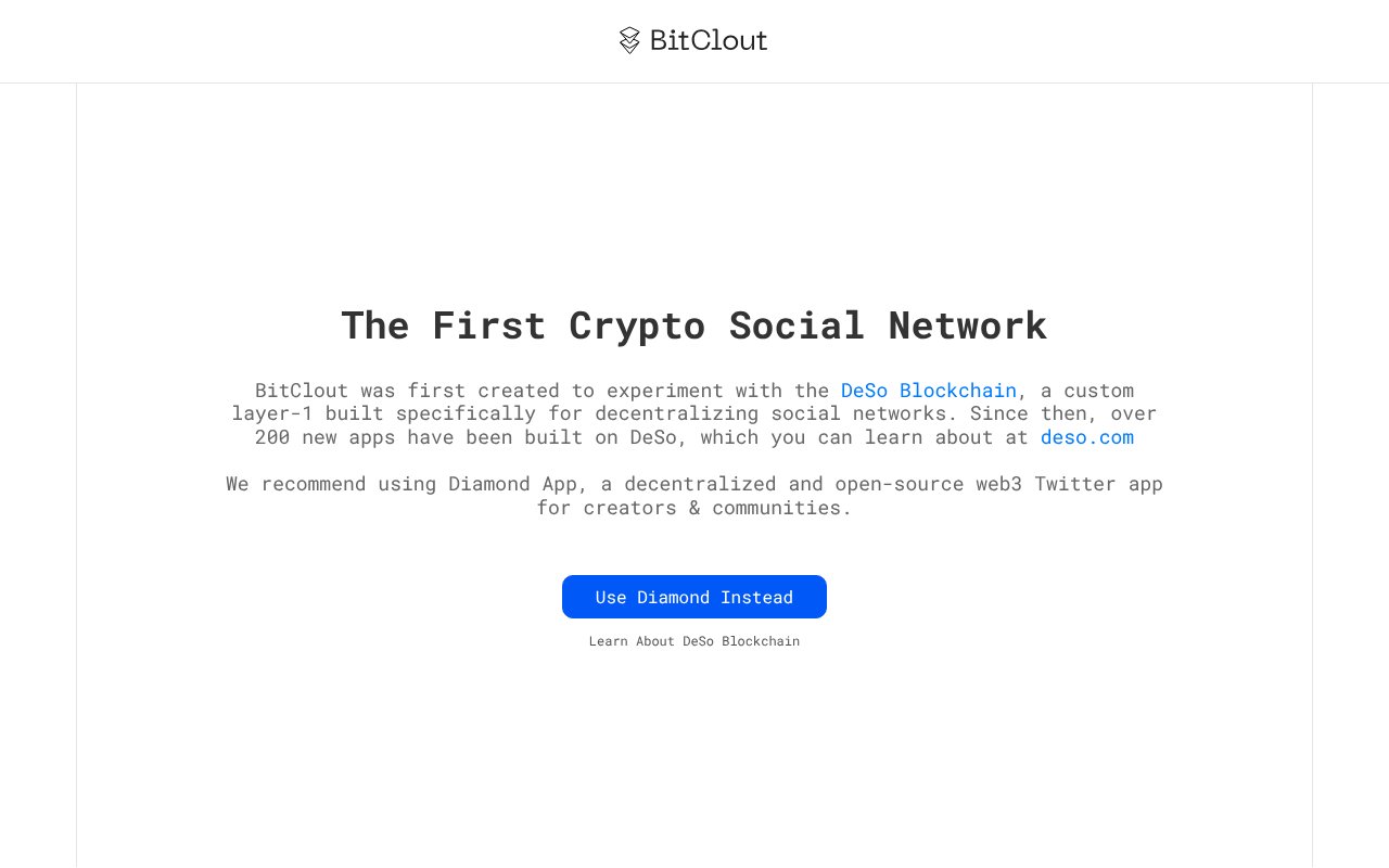 Screenshot of bitclout.com