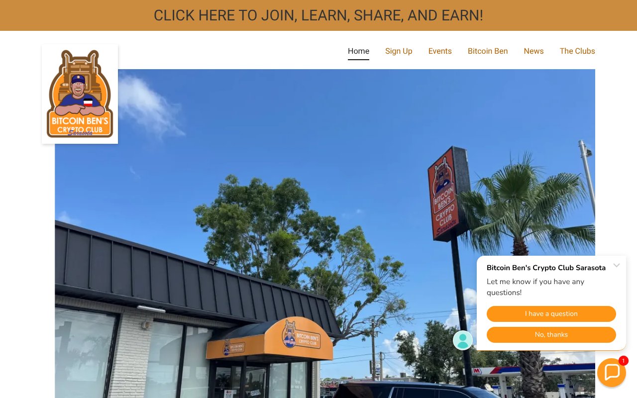 Screenshot of bitcoinbencryptoclubsarasota.com