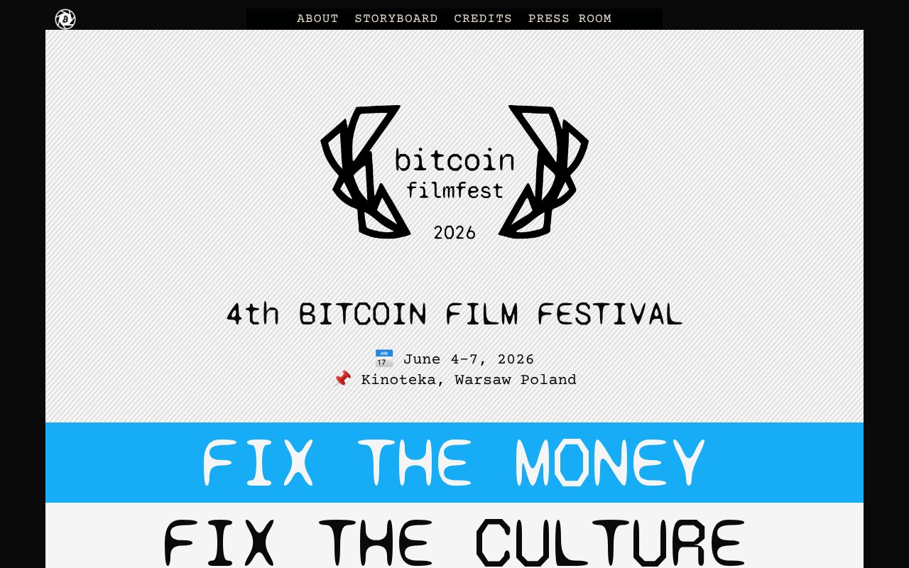 Screenshot of bitcoinfilmfest.com