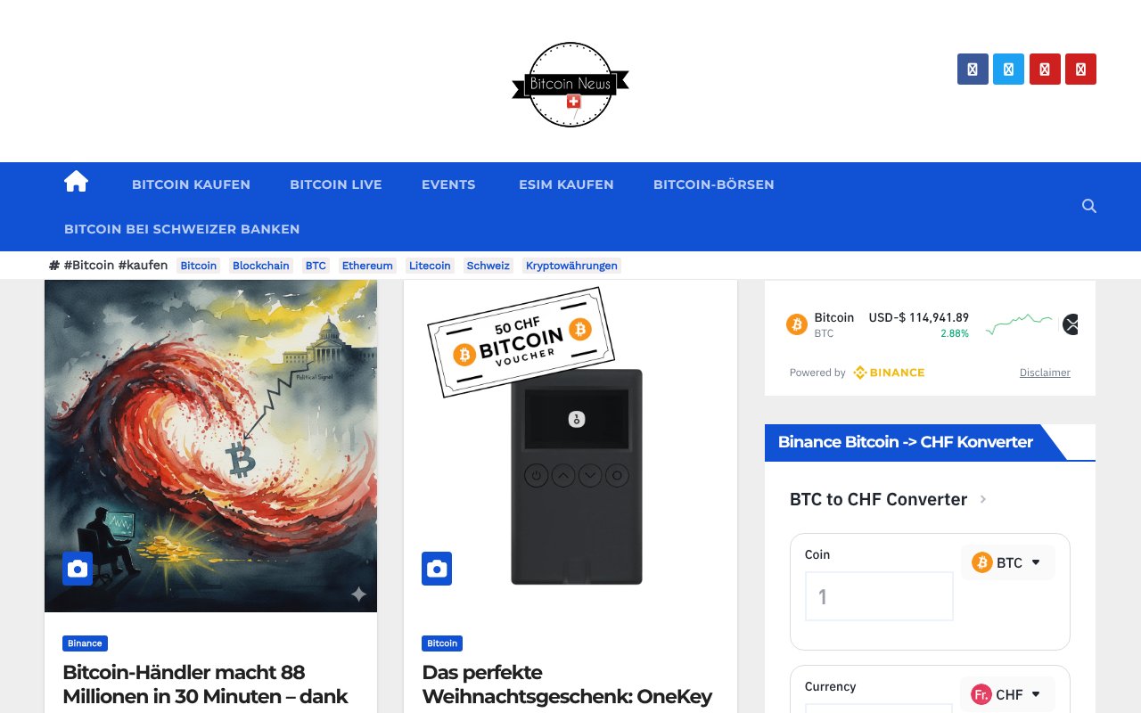 Screenshot of bitcoinnews.ch