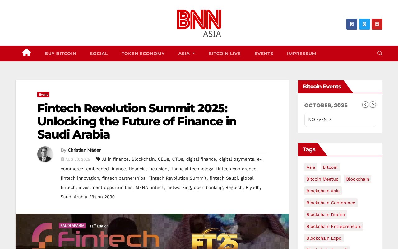 Screenshot of bitcoinnewsasia.com