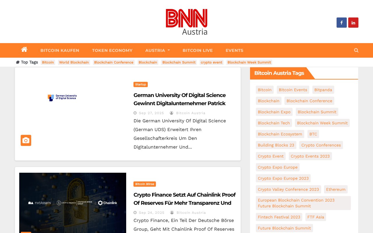 Screenshot of bitcoinnewsaustria.com