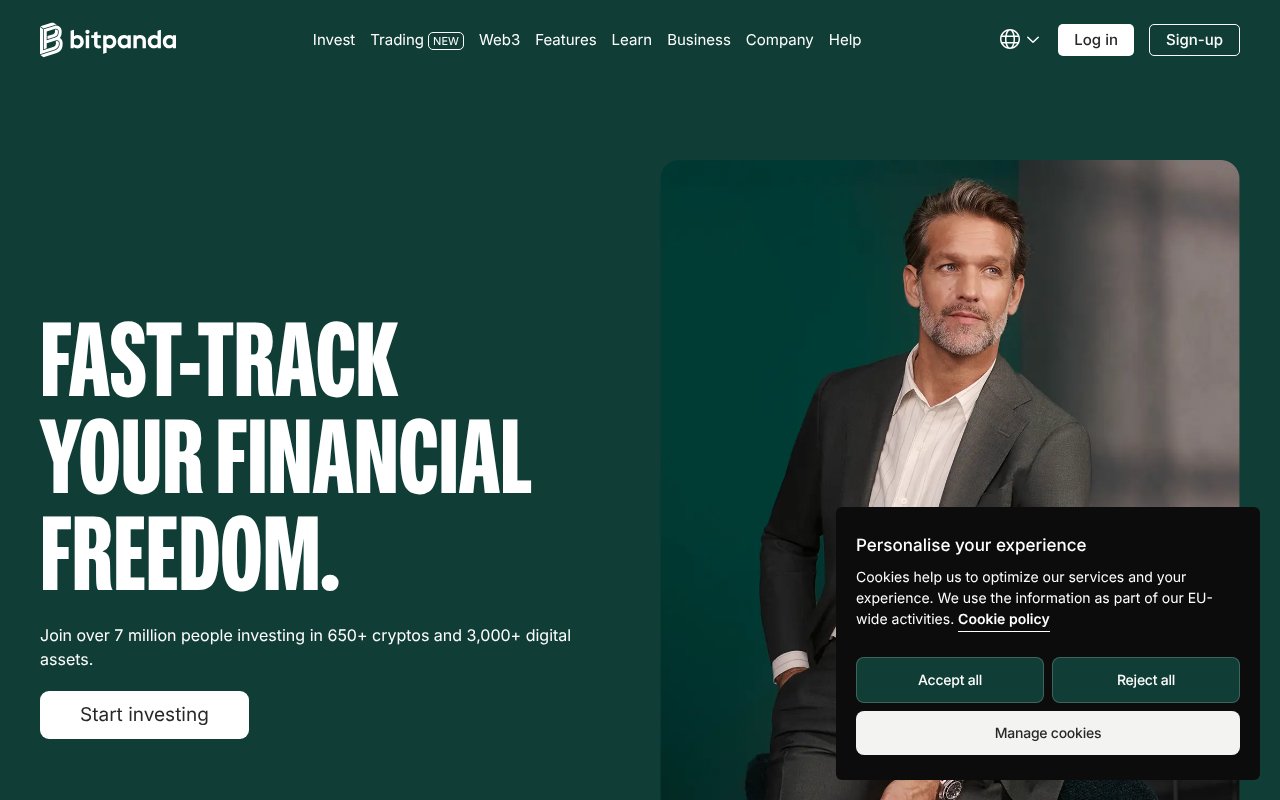 Screenshot of bitpanda.com