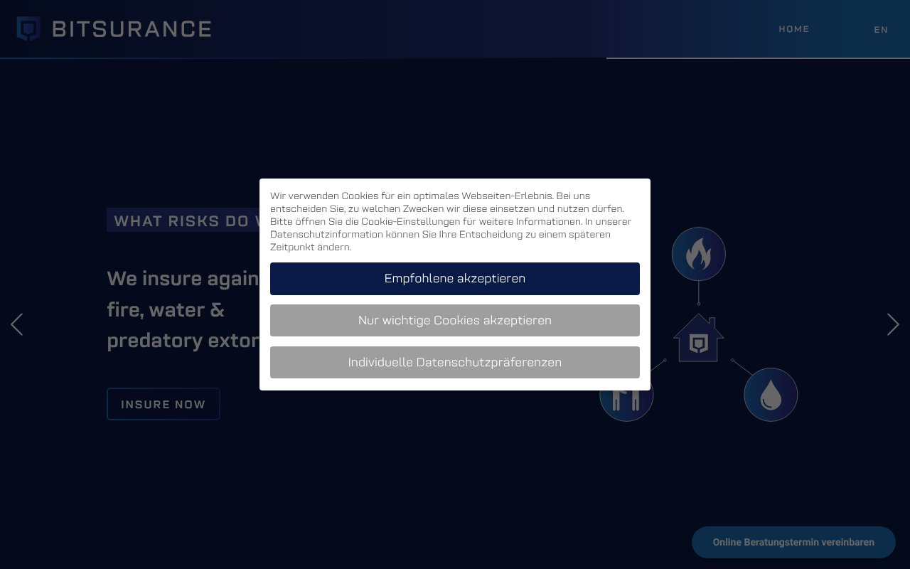 Screenshot of bitsurance.eu