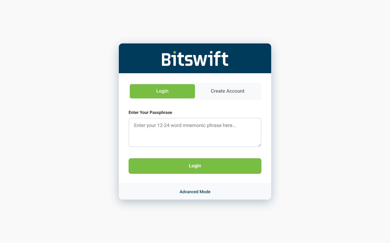 Screenshot of bitswift.network